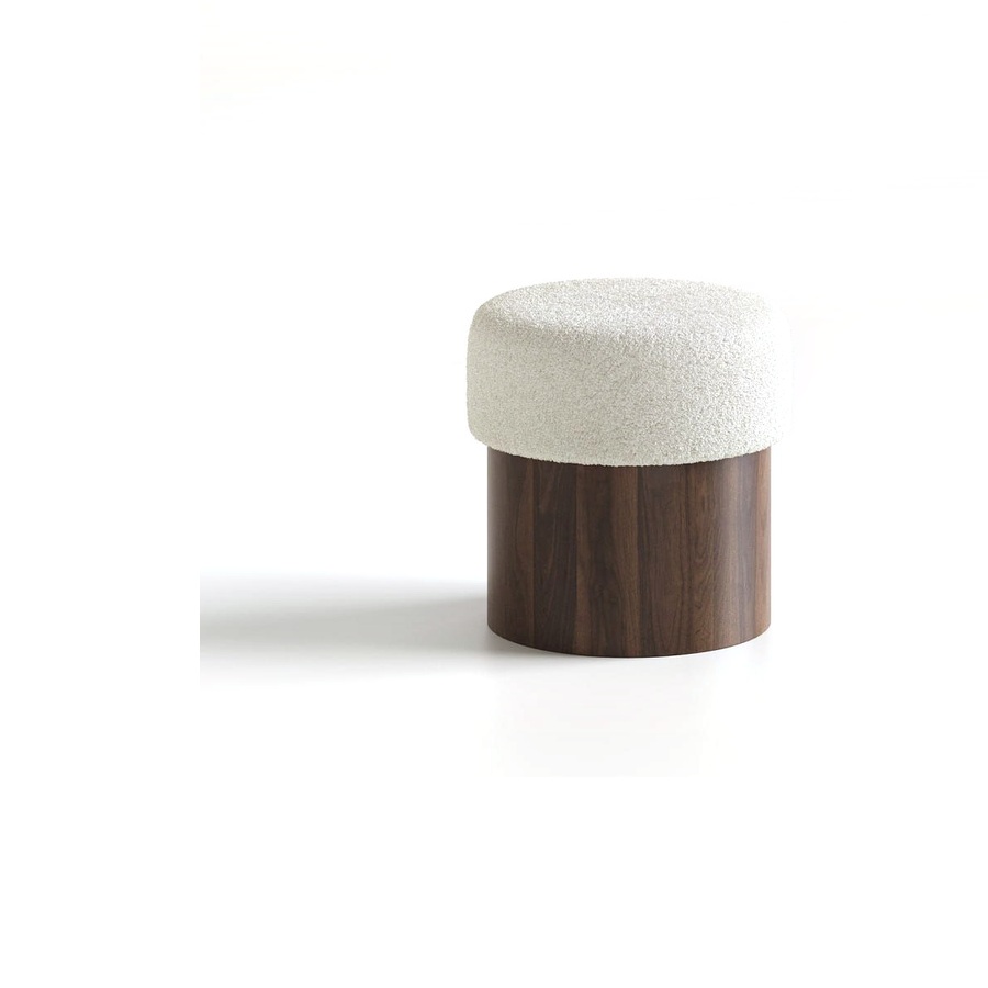 Mid-century wood pouf, крупный план